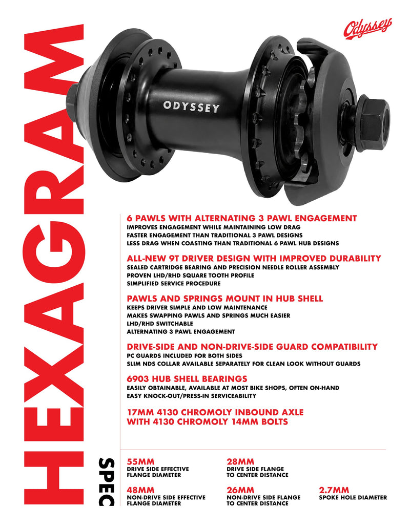 Odyssey Hexagram Rear Cassette hub
