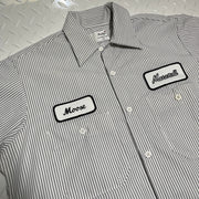 striped work shirt with custom name 
