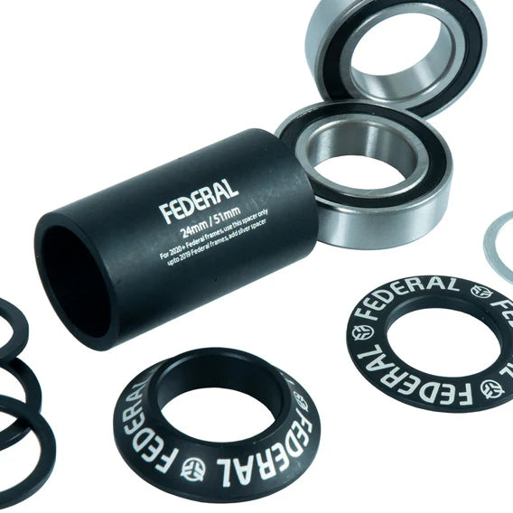 Federal V2 Mid Bottom Bracket - Black 24mm