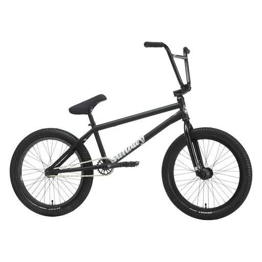 Black BMX bike on a white background
