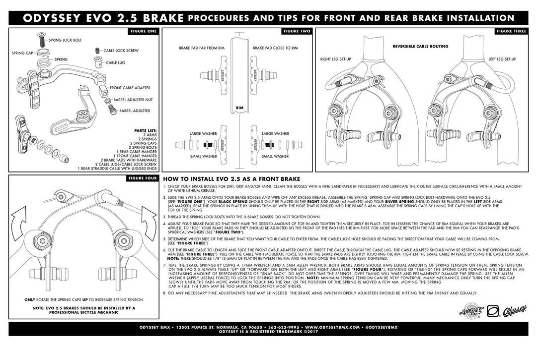 Odyssey Evo 2.5 BMX Brake Kit